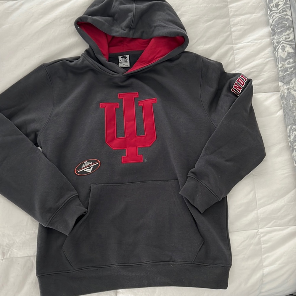 Stadium Athletics Gray and Red Kids Hoodie